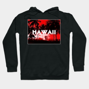 Hawaii red sunset and surfers walking Hoodie